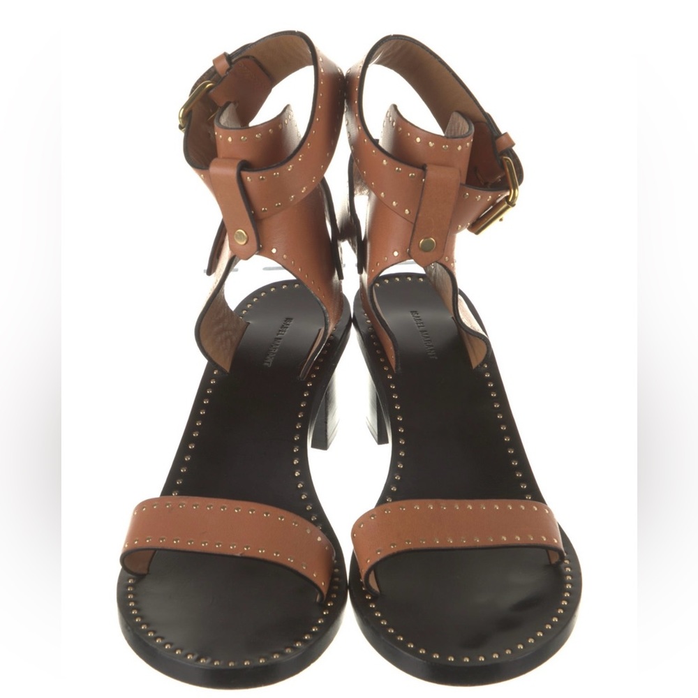 Isabel marant gladiator brown studded sandals size 36